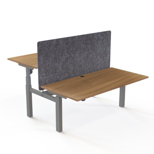 ConSet Dobbeltbord Bench 160x80 - 501-88 - Valn�d bordplade - s�lv stel