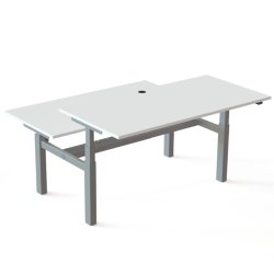 ConSet Dobbeltbord Bench 160x80 - 501-88 - Hvid bordplade - s�lv stel