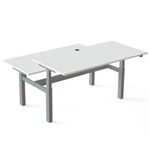 ConSet Dobbeltbord Bench 160x80 - 501-88 - Hvid bordplade - s�lv stel