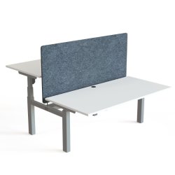 ConSet Dobbeltbord Bench 160x80 - 501-88 - Hvid bordplade - s�lv stel