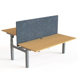 ConSet Dobbeltbord Bench 180x80 - 501-88 - B�g bordplade - s�lv stel