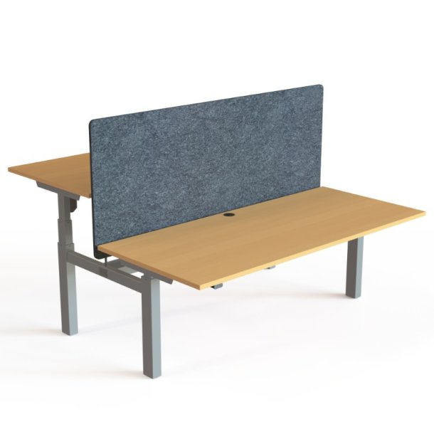 ConSet Dobbeltbord Bench 180x80 - 501-88 - B�g bordplade - s�lv stel