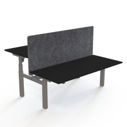 ConSet Dobbeltbord Bench 180x80 - 501-88 - Sort bordplade - s�lv stel