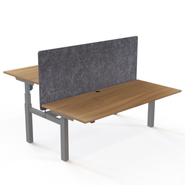 ConSet Dobbeltbord Bench 180x80 - 501-88 - Valn�d bordplade - s�lv stel