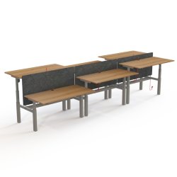 ConSet Dobbeltbord Bench 180x80 - 501-88 - Valn�d bordplade - s�lv stel