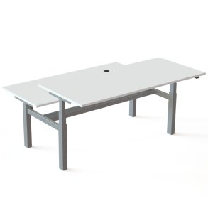 ConSet Dobbeltbord Bench 180x80 - 501-88 - Hvid bordplade - s�lv stel
