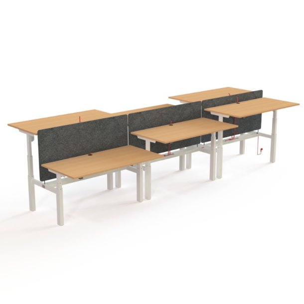 ConSet Dobbeltbord Bench 120x60 - 501-88 - B�g bordplade - hvid stel