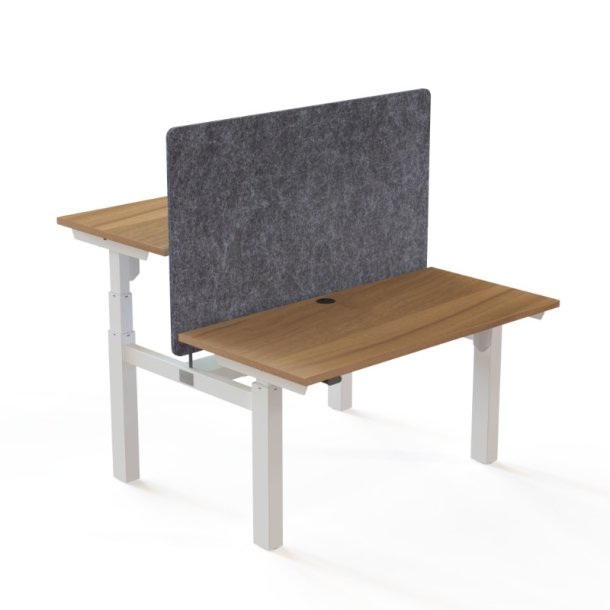ConSet Dobbeltbord Bench 120x60 - 501-88 - Valn�d bordplade - hvid stel