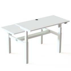 ConSet Dobbeltbord Bench 120x60 - 501-88 - Hvid bordplade - hvid stel