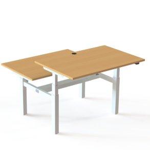 ConSet Dobbeltbord Bench 120x80 - 501-88 - B�g bordplade - hvid stel