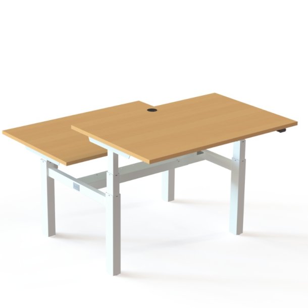 ConSet Dobbeltbord Bench 120x80 - 501-88 - B�g bordplade - hvid stel