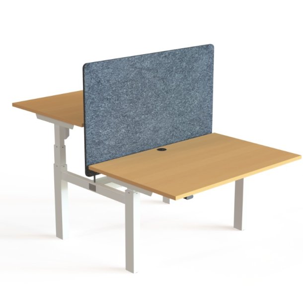 ConSet Dobbeltbord Bench 120x80 - 501-88 - B�g bordplade - hvid stel