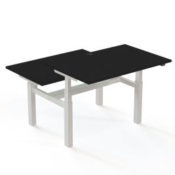 ConSet Dobbeltbord Bench 120x80 - 501-88 - Sort bordplade - hvid stel