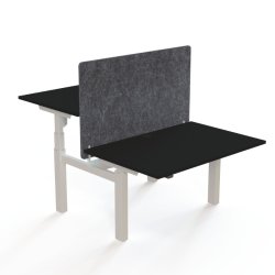 ConSet Dobbeltbord Bench 120x80 - 501-88 - Sort bordplade - hvid stel
