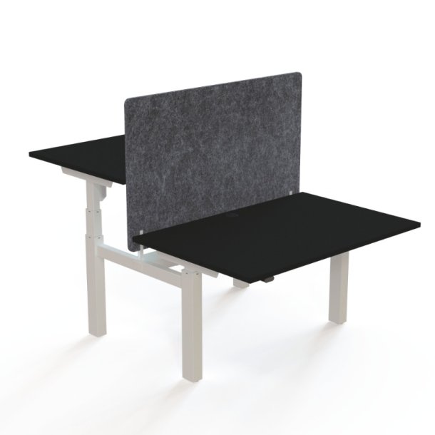 ConSet Dobbeltbord Bench 120x80 - 501-88 - Sort bordplade - hvid stel