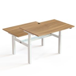 ConSet Dobbeltbord Bench 120x80 - 501-88 - Valn�d bordplade - hvid stel