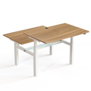 ConSet Dobbeltbord Bench 120x80 - 501-88 - Valn�d bordplade - hvid stel