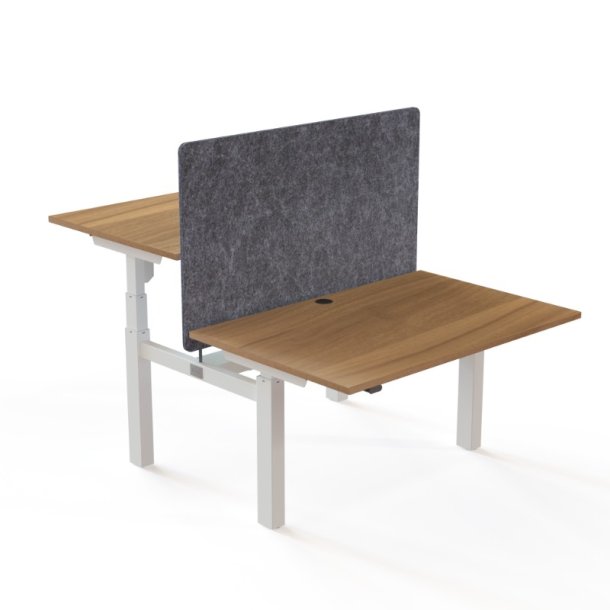 ConSet Dobbeltbord Bench 120x80 - 501-88 - Valn�d bordplade - hvid stel