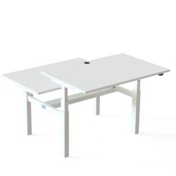 ConSet Dobbeltbord Bench 120x80 - 501-88 - Hvid bordplade - hvid stel