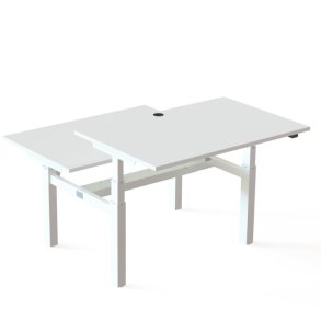 ConSet Dobbeltbord Bench 120x80 - 501-88 - Hvid bordplade - hvid stel
