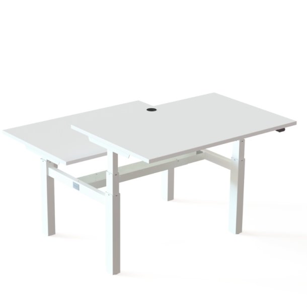 ConSet Dobbeltbord Bench 120x80 - 501-88 - Hvid bordplade - hvid stel