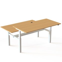 ConSet Dobbeltbord Bench 160x80 - 501-88 - B�g bordplade - hvid stel