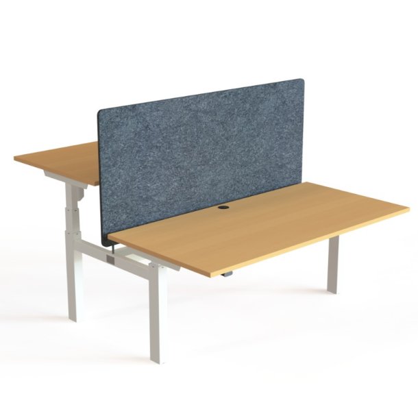 ConSet Dobbeltbord Bench 160x80 - 501-88 - B�g bordplade - hvid stel