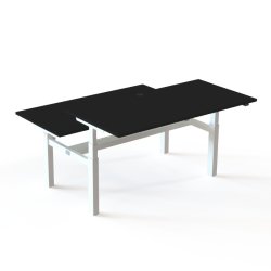 ConSet Dobbeltbord Bench 160x80 - 501-88 - Sort bordplade - hvid stel