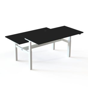 ConSet Dobbeltbord Bench 160x80 - 501-88 - Sort bordplade - hvid stel