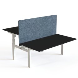 ConSet Dobbeltbord Bench 160x80 - 501-88 - Sort bordplade - hvid stel