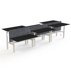 ConSet Dobbeltbord Bench 160x80 - 501-88 - Sort bordplade - hvid stel