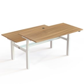ConSet Dobbeltbord Bench 160x80 - 501-88 - Valn�d bordplade - hvid stel