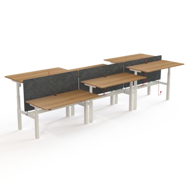 ConSet Dobbeltbord Bench 160x80 - 501-88 - Valn�d bordplade - hvid stel