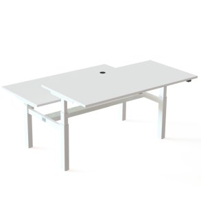 ConSet Dobbeltbord Bench 160x80 - 501-88 - Hvid bordplade - hvid stel