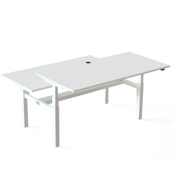 ConSet Dobbeltbord Bench 160x80 - 501-88 - Hvid bordplade - hvid stel