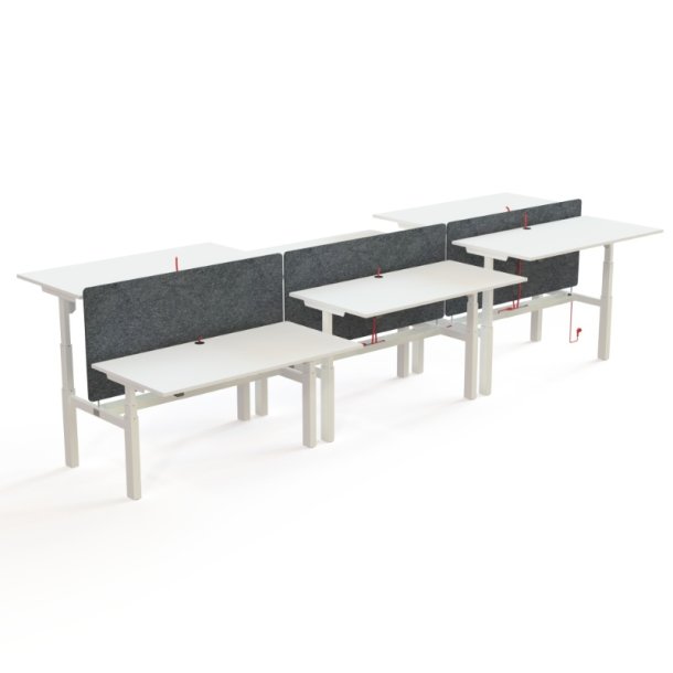 ConSet Dobbeltbord Bench 160x80 - 501-88 - Hvid bordplade - hvid stel