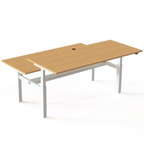 ConSet Dobbeltbord Bench 180x80 - 501-88 - B�g bordplade - hvid stel
