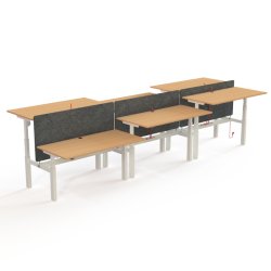 ConSet Dobbeltbord Bench 180x80 - 501-88 - B�g bordplade - hvid stel