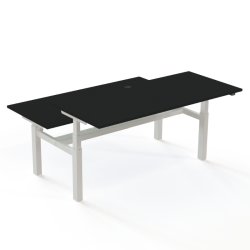 ConSet Dobbeltbord Bench 180x80 - 501-88 - Sort bordplade - hvid stel