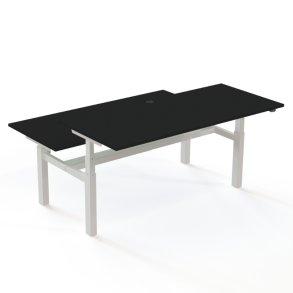 ConSet Dobbeltbord Bench 180x80 - 501-88 - Sort bordplade - hvid stel