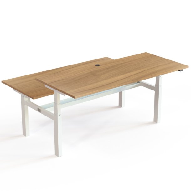 ConSet Dobbeltbord Bench 180x80 - 501-88 - Valn�d bordplade - hvid stel