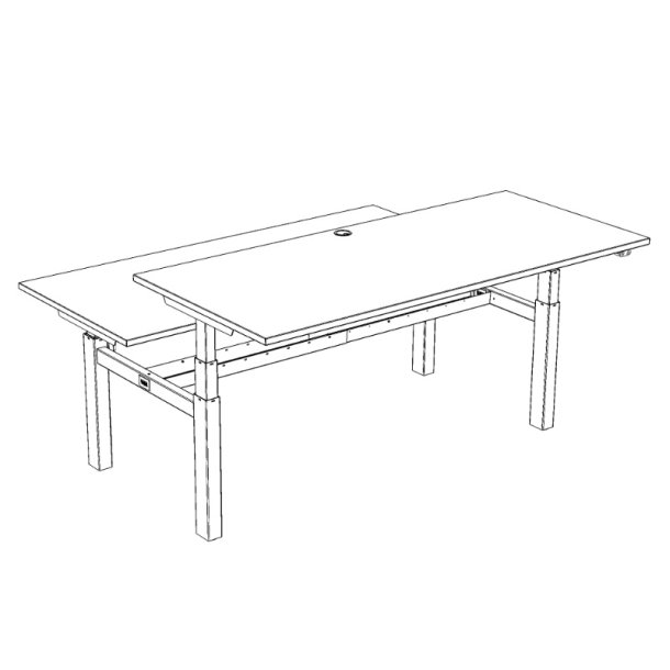 ConSet Dobbeltbord Bench 180x80 - 501-88 - Valn�d bordplade - hvid stel