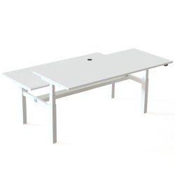 ConSet Dobbeltbord Bench 180x80 - 501-88 - Hvid bordplade - hvid stel