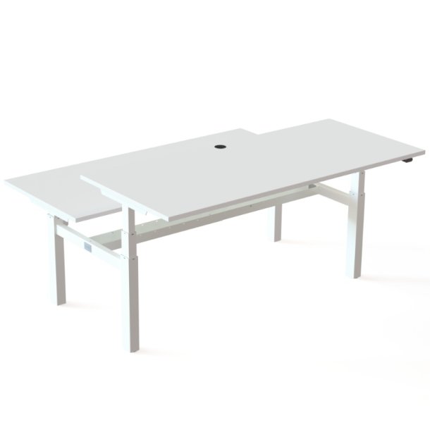 ConSet Dobbeltbord Bench 180x80 - 501-88 - Hvid bordplade - hvid stel