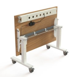 ConSet Flip-Top Nestbord 120x80 - 501-96 - Valn�d bordplade - hvidt stel