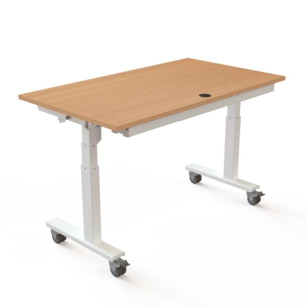 ConSet Flip-Top Nestbord 140x80 - 501-96 - B�g bordplade - hvidt stel