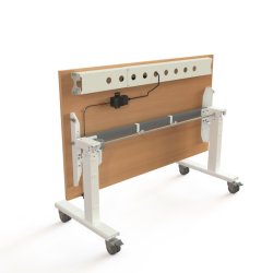 ConSet Flip-Top Nestbord 140x80 - 501-96 - B�g bordplade - hvidt stel