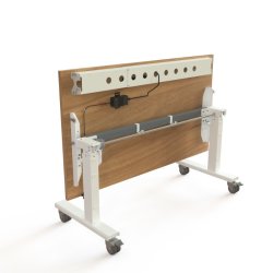 ConSet Flip-Top Nestbord 140x80 - 501-96 - Valn�d bordplade - hvidt stel