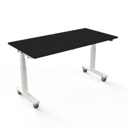 ConSet Flip-Top Nestbord 160x80 - 501-96 - Sort bordplade - hvidt stel