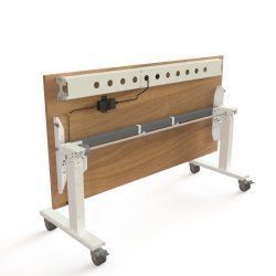 ConSet Flip-Top Nestbord 160x80 - 501-96 - Valn�d bordplade - hvidt stel